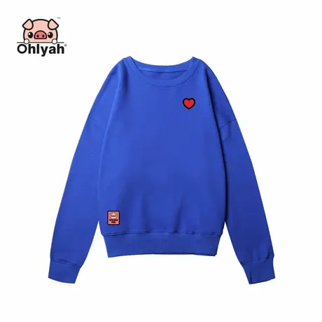 Ohlyah初秋新款女上衣薄款圆领卫衣情侣装ins潮休闲运动上衣学生商品大图