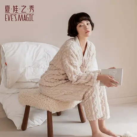 夏娃之秀毛绒睡衣冬珊瑚绒睡衣女韩版甜美可爱家居服加厚保暖套装商品大图