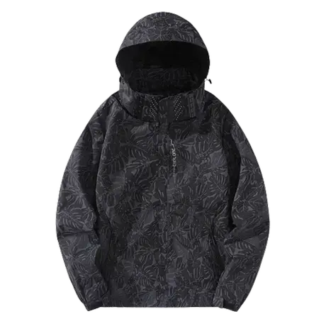 户外山系连帽冲锋衣外套男士春秋季2023新款工装防风男生夹克上衣商品大图