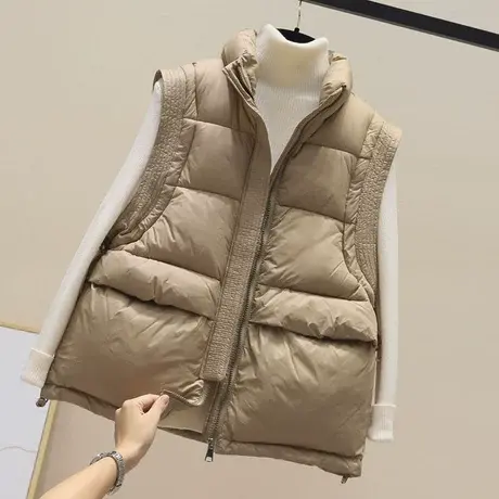 新款秋冬装羽绒棉服女轻薄欧洲站羽绒棉马甲女短款坎肩外穿背心潮商品大图
