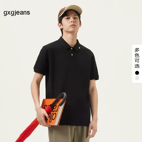 gxg.jeans男装 简约织唛休闲商务翻领男式POLO衫男短袖 25夏新品图片
