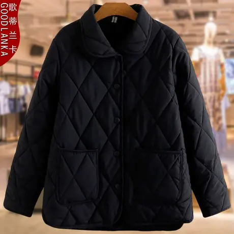 加肥加大码中老年轻薄羽绒棉服女宽松洋气中年胖妈妈冬装棉衣外套商品大图