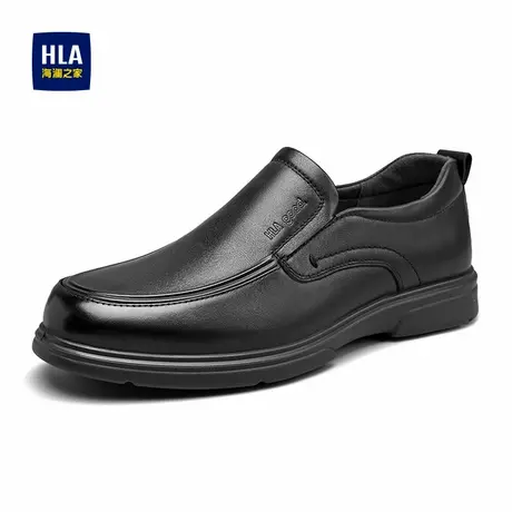 HLA/海澜之家男鞋新款春季流行百搭套脚真皮皮鞋软底休闲爸爸鞋商品大图