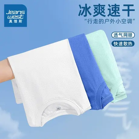 真维斯男童短袖t恤2025新款冰丝半袖青少年夏季体恤儿童网眼上衣图片