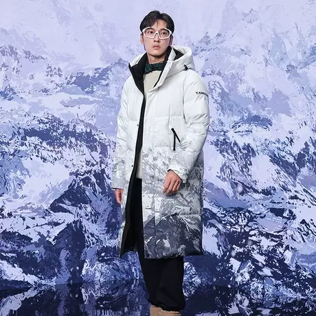 【官方奥莱】坦博尔羽绒服男运动雪山休闲长款连帽潮流加厚外套冬商品大图