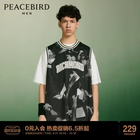 太平鸟男装 MITCHELL&NESS联名篮球背心男图片