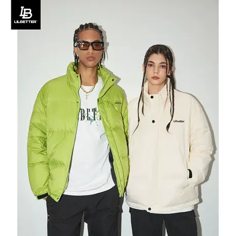 Lilbetter立领羽绒服男保暖冬装夹克宽松情侣外套美式潮流面包服图片