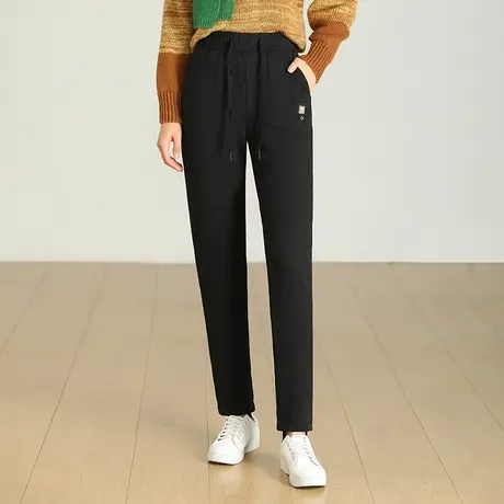 2023冬季新款加厚加绒小脚裤女松紧腰打底显瘦铅笔长裤时尚休闲裤图片