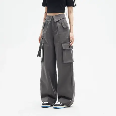 美式工装裤女春秋2023年新款复古大口袋宽松休闲长裤辣妹风哈伦裤商品大图