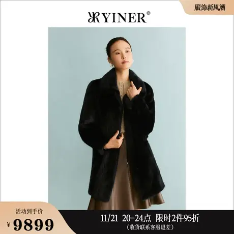YINER音儿线上专选女装2023冬季水貂毛皮皮草大衣保暖外套商品大图