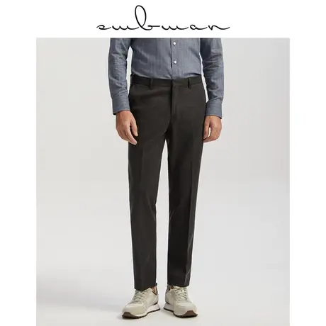 十米布冬季新款磨毛裤韩版修身男士意式休闲裤直筒弹力裤子长裤潮商品大图