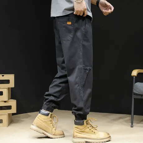 工装裤子男士2023新款休闲男裤潮牌宽松大码束脚美式工装裤男春秋商品大图