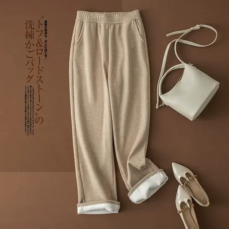 享永子【糯糯毛巾裤】 显高好裤 垂感显瘦加绒休闲直筒阔腿裤女裤图片