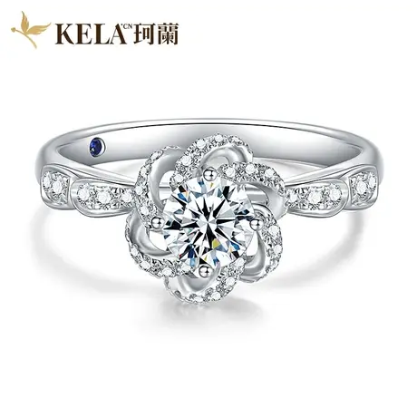 【皇室公主】珂兰 白18K金钻石戒指女求婚结婚钻戒婚戒 玫瑰之吻P图片
