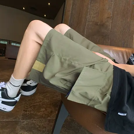 冰丝工装短裤男夏季薄款2023宽松休闲阔腿中裤子五分速干复古潮牌商品大图