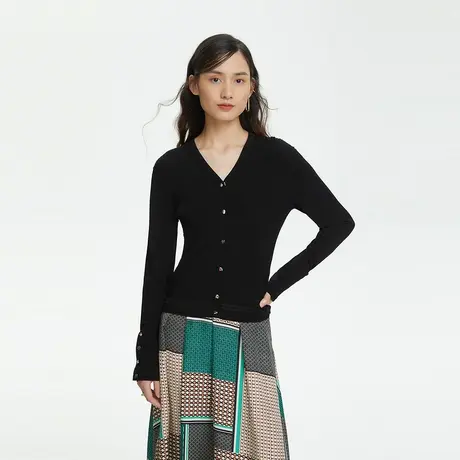 LANCY/朗姿春夏季长袖新款针织开衫通勤上衣女商场同款正品图片
