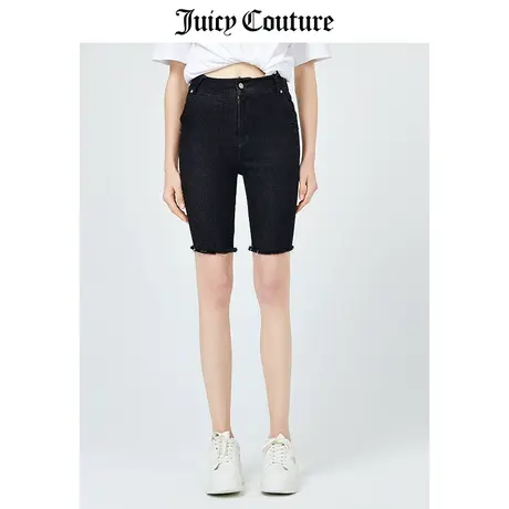 Juicy Couture橘滋美式新款时尚修身复古牛仔短裤高腰弹力骑行裤商品大图