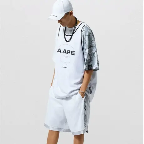 Aape男装春夏字母拼接印花双面穿迷彩潮流休闲短裤6742XXG商品大图