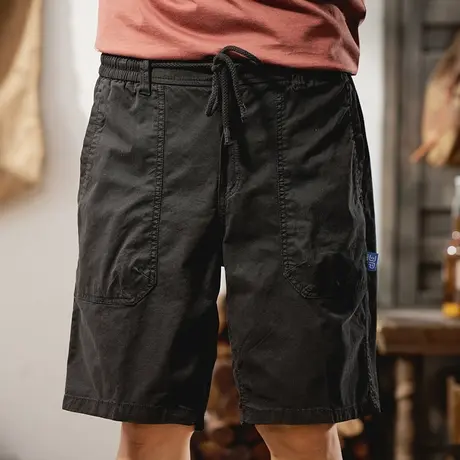 时尚潮流大码美式直筒百搭薄款工装裤男款复古宽松多口袋休闲短裤商品大图