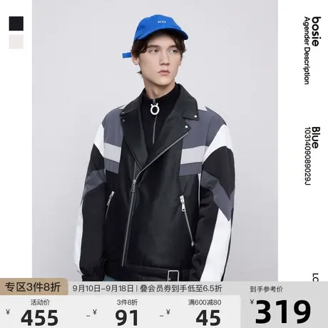 bosie 2021冬季新款前卫拼接短款棉服保暖运动外套潮商品大图