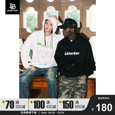 Lilbetter380g重磅连帽美式卫衣男秋冬季上衣多巴胺情侣装外套潮商品大图
