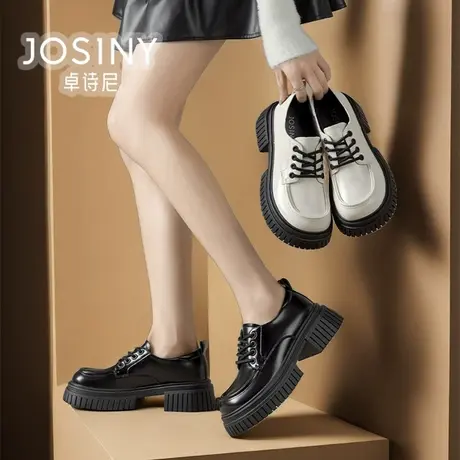 卓诗尼乐福鞋女2024新款春季厚底小皮鞋小个子商场同款4Q2A23411图片