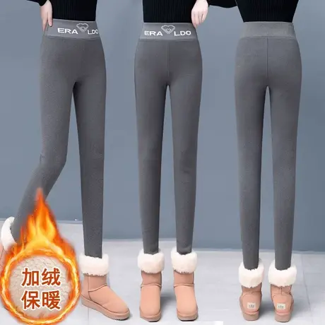 黑色打底裤女冬外穿加绒加厚高腰大码芭比保暖裤子显瘦提臀瑜伽裤商品大图