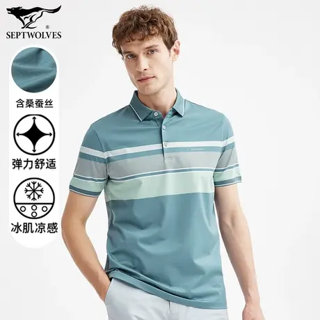 七匹狼狼族生活套头短袖翻领POLO衫男士夏季舒适时尚帅气百搭上衣图片