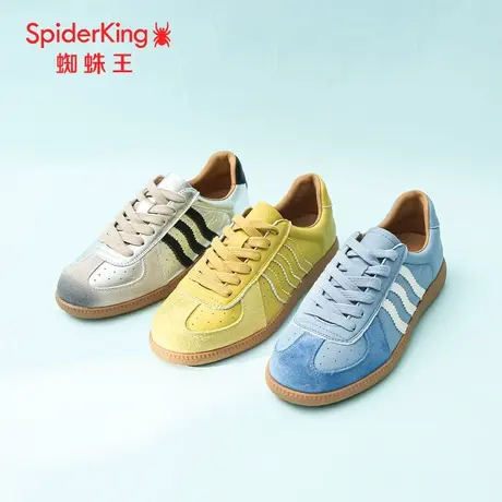 SPIDER KING/蜘蛛王德训鞋女真皮2025春商场新款复古美式运动平底图片