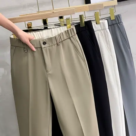 九分西装裤男夏季薄款商务正装垂感西裤男士修身休闲裤子男直筒商品大图