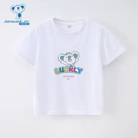 GD真维斯童装2025夏季新款  男童时尚logo印花短袖纯棉T恤上衣商品大图