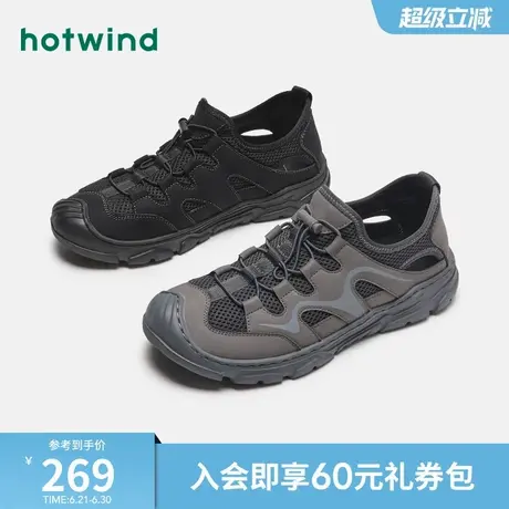 热风男鞋春季新款户外鞋男士时尚拼色厚底舒适运动休闲潮流鞋子男商品大图