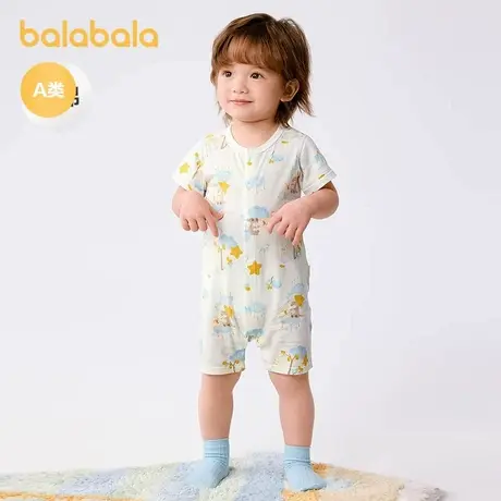 巴拉巴拉新生儿衣服宝宝连体衣全棉哈衣爬服2025新款夏装呆萌可爱图片
