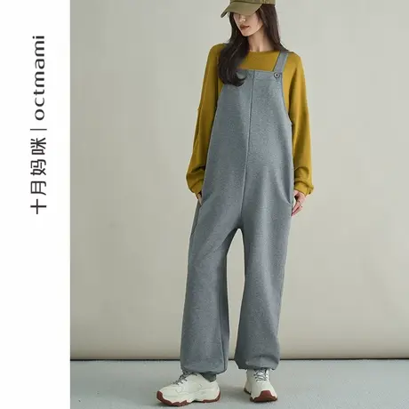 十月妈咪孕妇背带裤2025新款秋季外穿宽松减龄显瘦脚口收口托腹裤商品大图