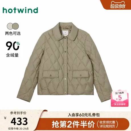 热风2025年冬季新款女士翻领羽绒服商品大图