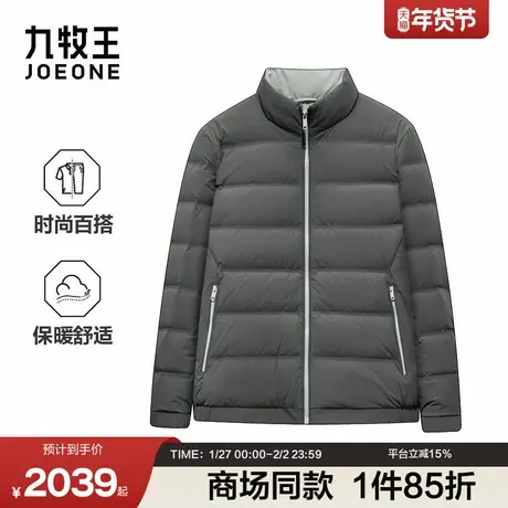 [商场同款]九牧王男装2025冬季新立领绗缝休闲85鸭绒男排骨羽绒服商品大图