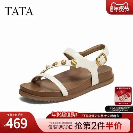 TATA他她女鞋2026夏季新款外穿女鞋时尚百搭沙滩休闲凉鞋7GNC2BL6图片