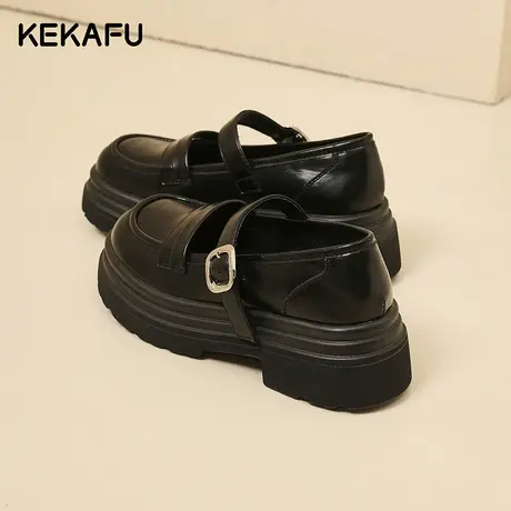 珂卡芙厚底乐福鞋女2023新款秋季玛丽珍女鞋白色百搭洛丽塔鞋子女图片