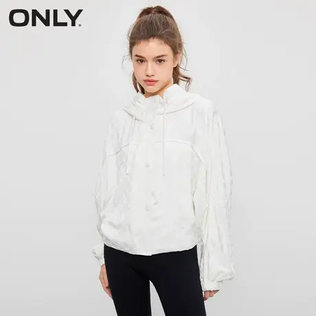 【买4免1】ONLY奥莱夏季新款休闲宽松满印连帽蝙蝠袖短款外套女商品大图