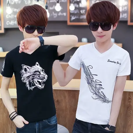 夏季初中学生半袖青少年12-13-14-15-16-18岁大童短袖T恤男孩上衣商品大图