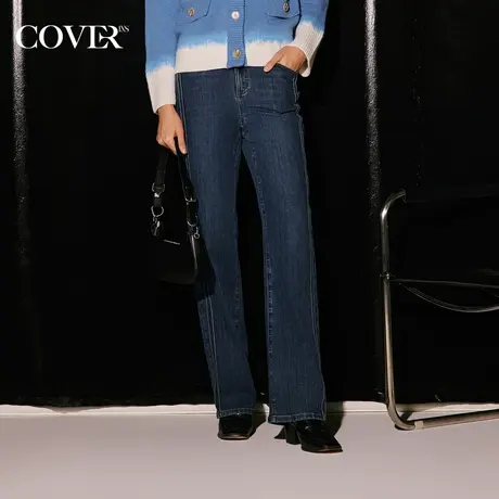 COVER2023冬季鹅绒防钻绒直筒牛仔裤商品大图
