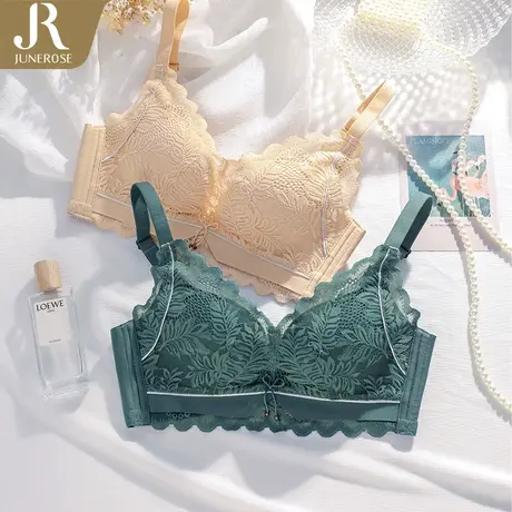 六月玫瑰内衣女小胸聚拢收副乳调整型加厚平胸专用无钢圈文胸上托商品大图