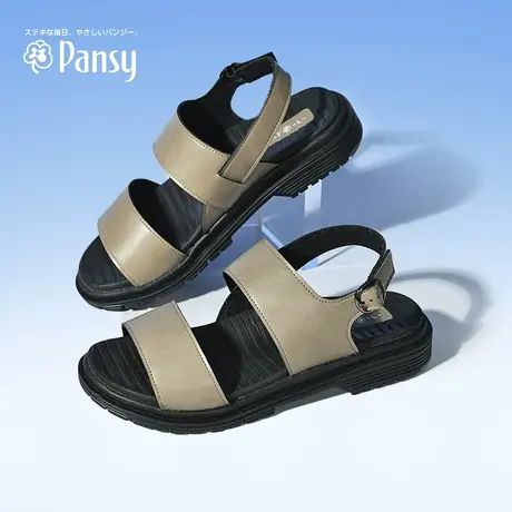 Pansy日本凉鞋轻便舒适休闲露趾女士凉拖鞋侧空透气妈妈鞋夏季商品大图