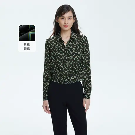 俪雅/LANCY商场同款春夏新长袖通勤印花时尚衬衫女士专柜正品图片