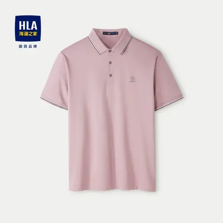 HLA/海澜之家含桑蚕丝短袖丝光棉POLO衫24春夏新细腻透气上衣男图片