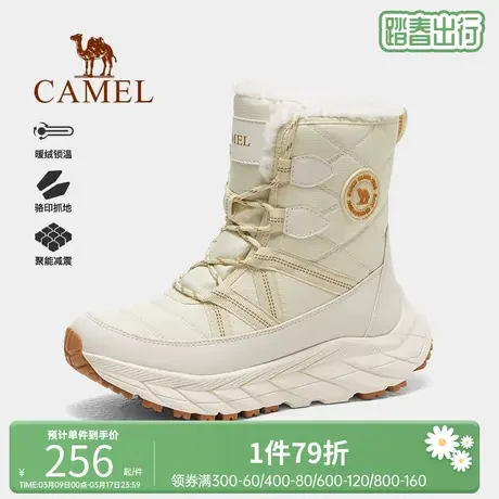 骆驼女鞋2023冬季新款防滑耐磨户外高帮时尚雪地靴登山徒步鞋女款商品大图