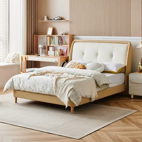 全友家居科技皮儿童床女孩公主床简约现代软包儿童床116030图片