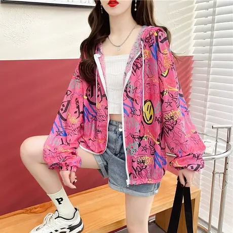 户外透气防晒衣女夏季韩版宽松大码薄款冰丝凉感速干防晒服外套潮图片