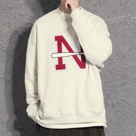 宽松慵懒风内搭男高级感卫衣男短款小众设计师美式复古冬款上衣潮图片