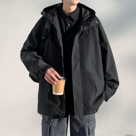 冲锋衣外套男士秋季新款户外登山运动衣服春秋款潮牌工装男生夹克商品大图